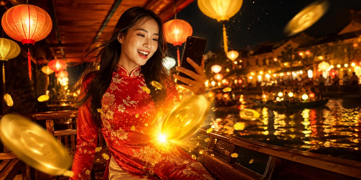 Người dùng Hà Nội chơi casino trên điện thoại dưới ánh đèn lồng